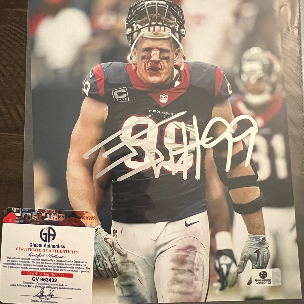 J.J. Watt Houston Texans Autographed 8x10 Photo coa
